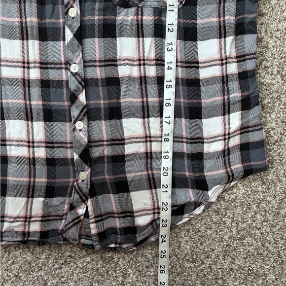 🦋 Time and Tru Plaid Button-Up Shirt Flannel Comfy Casual Large Soft - Picture 6 of 6